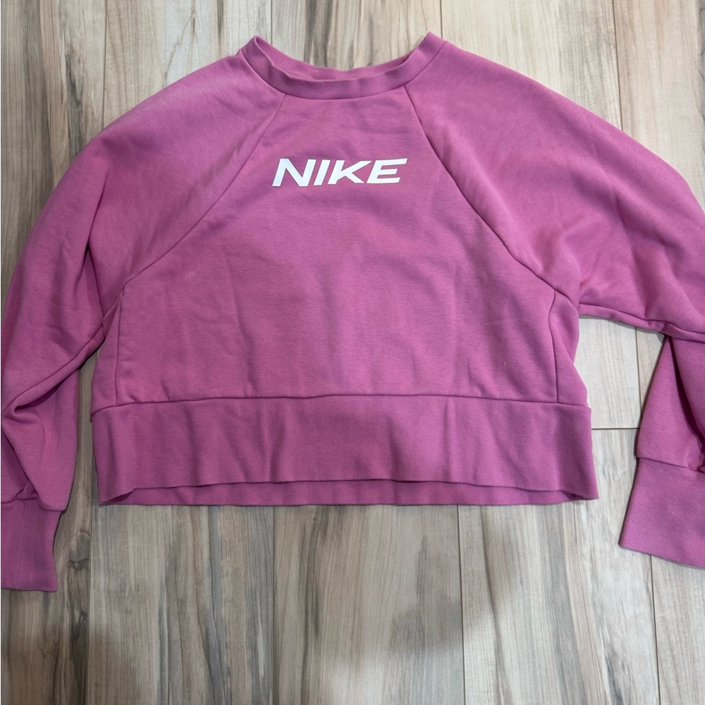 Nike Pink Cropped Sweatshirt Long Sleeve